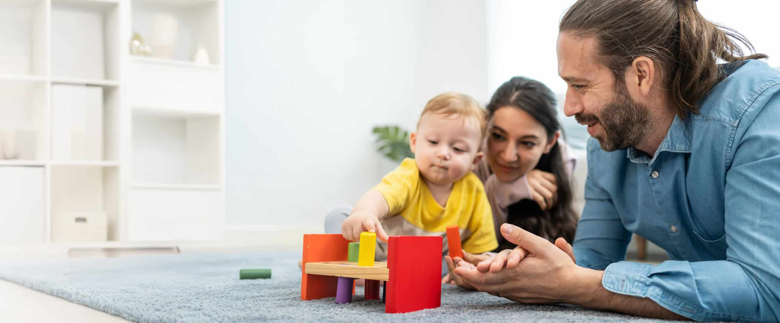 Happy family playing together